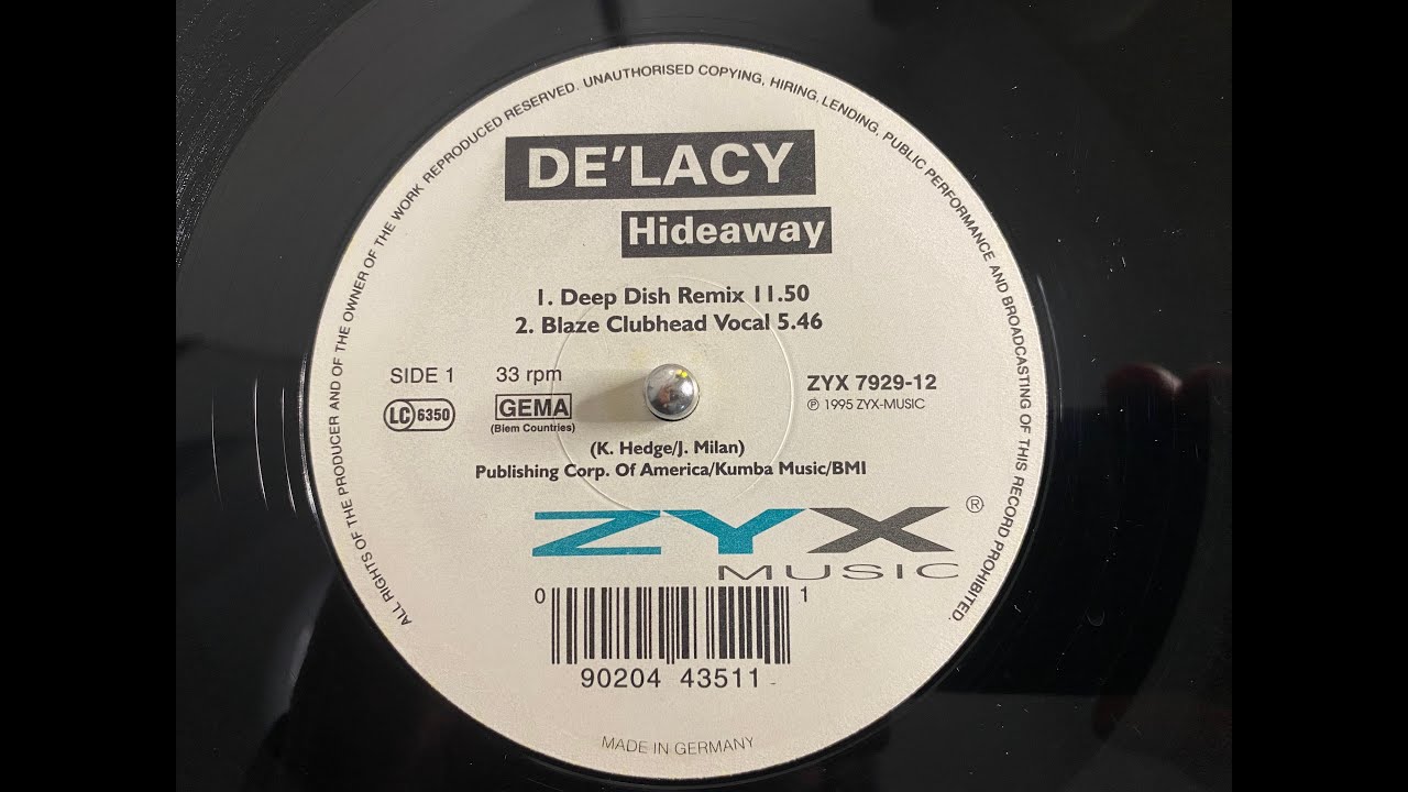 洋楽 Blayze De'Lacy – Hideaway (Blaze Clubhead Vocal) - ZYX 1995 - YouTube