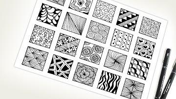 20 Easy Zentangle Patterns for Beginners | Step-by-Step Zentangle Guide