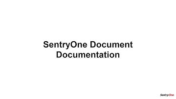 SentryOne Document Documentation