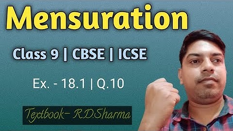 Mensuration Class 9 | Surface Area And Volume  Class 9 By RD Sharma  | Ex.18.1 | Q.n.10 | Dayamaths