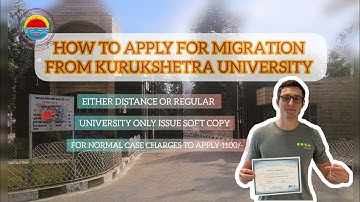 How to apply for a migration certificate from kurukshetra University!!