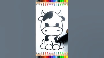 How To Draw a Cow 🐄 | Kids Drawing Hub | Kids Step By Step Drawing Tutorial | #kids #drawing #video