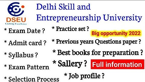 DSEU exam date 2022 ll syllabus ll exam Pattern ll salary ll Job profile ll Best books