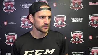 Jérémie Blain po utkání Mountfield HK vs. HC Sparta Praha 3:8