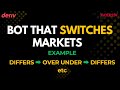 DERIV BOT TUTORIAL: CREATING  A BOT THAT CHANGES MARKET eg DIFFERS TO OVER UNDER MARKET || WATCH NOW