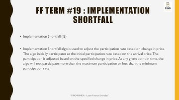 What is Implementation Shortfall ?