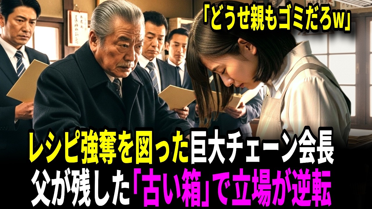 「どうせ親もゴミだろw」特許保有者と知らずにレシピ強奪を図った巨大チェーン会長の末路。