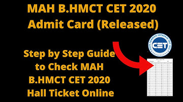 MAH B.HMCT CET 2020 Admit Card (Released) - How to Download MAH B.HMCT CET 2020 Hall Ticket Online