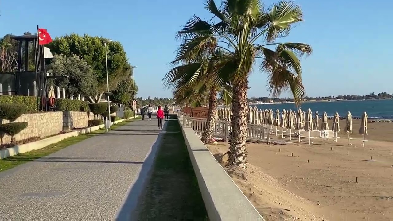 Side Promenade HEUTE \ Strand. Türkei im Winter 🥰🇹🇷❤️ #side #türkei #strand #wetter