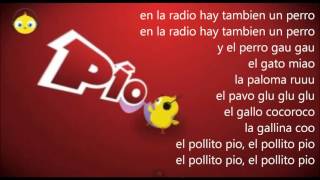 Video thumbnail of "el pollito pio con letra"