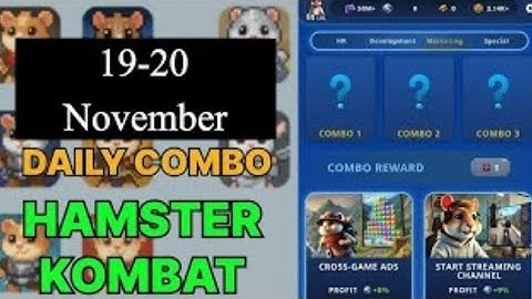 Hamster Kombat Daily Combo | Hamster Kombat Daily Combo Today 19 November | Hamster Kombat Combo