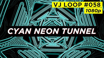 CYAN NEON TUNNEL 1080p FREE VJ LOOP