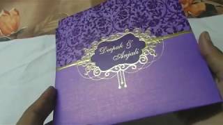 Shimmer Purple Embossed Floral Wedding Invitation - LOTUS CARD STUDIO