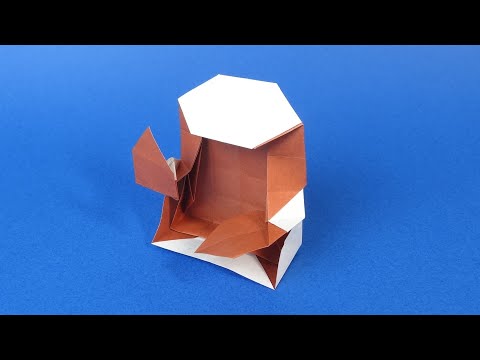 ニュースな折り紙「びんずる尊者像」Origami "Buddha Statue"