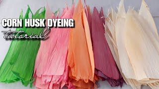 Cara memutihkan dan mewarnai klobot || corn husk dyeing.