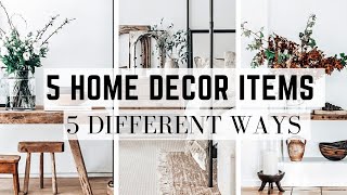 5 ESSENTIAL HOME DECOR ITEMS STYLED 5 DIFFERENT WAYS || PART 2 || 2023