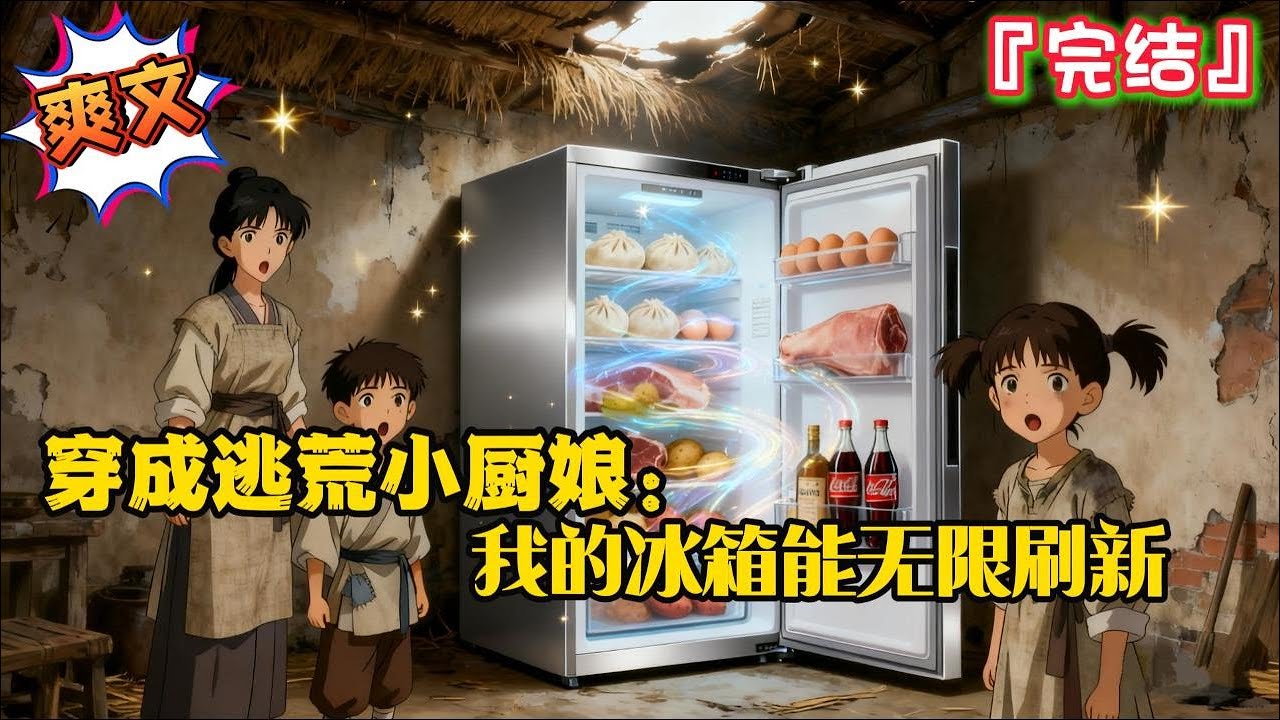 完结《穿成逃荒小厨娘：我的冰箱能无限刷新》幸好有金手指，现代冰箱也一同穿过来了！从摆摊开始，在古代大展身手… #爽文 #小说 #有聲書 #有声小说 #有声书 #完結 #穿越 #逃荒 #种田 #古代言情