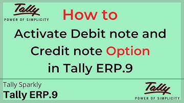 How to Enable Debit Note Credit Note option in Tally ERP9 | In Hindi Tutorial |#tallyerp9 #tally