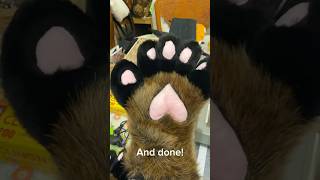 Finishing the hand paws! #furry #fursuitmaker #handpaws￼
