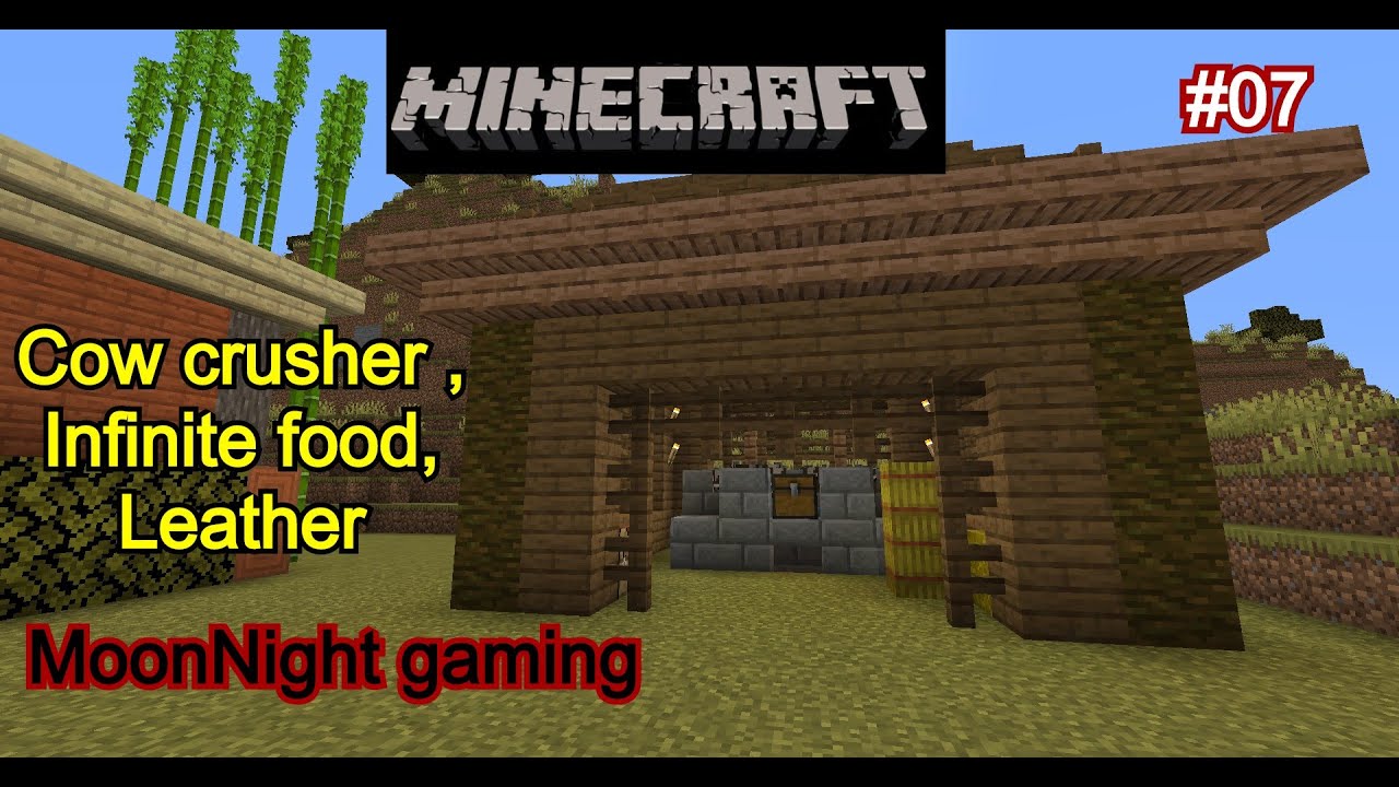 Minecraft #07 | Cow crusher | Ultimate food source | Leather | MoonNight gaming