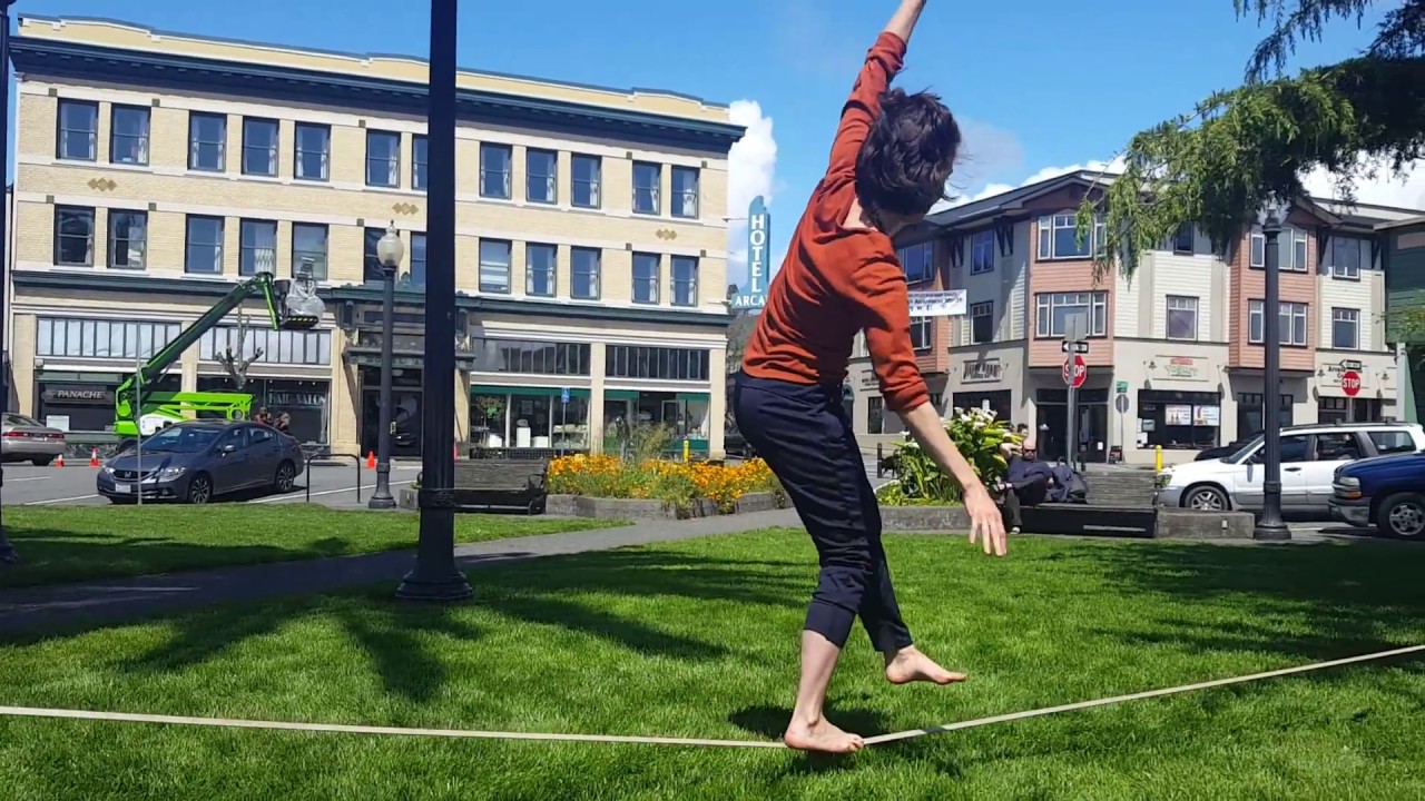Slacklining in the Plaza with the Humboldt Slackers, Arcata, CA