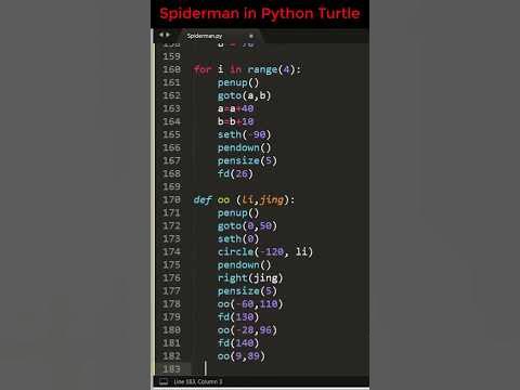 Spiderman in python turtle #shorts #coding - YouTube