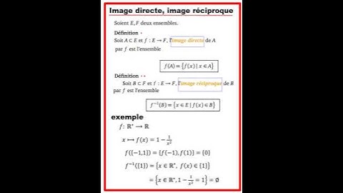 L1 algébre Image directe, image réciproque