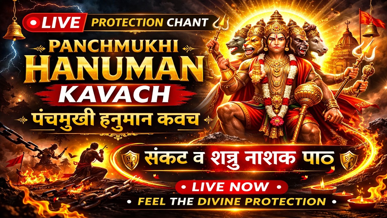 🔴 LIVE Panchmukhi Hanuman Kavach |Powerful Protection Chant | संकट व शत्रु नाशक  कवच |Tuesday Bhakti