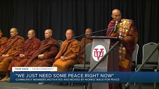 Buddhist monks bring message of peace to Richmond on 100th day of cross-country journey
