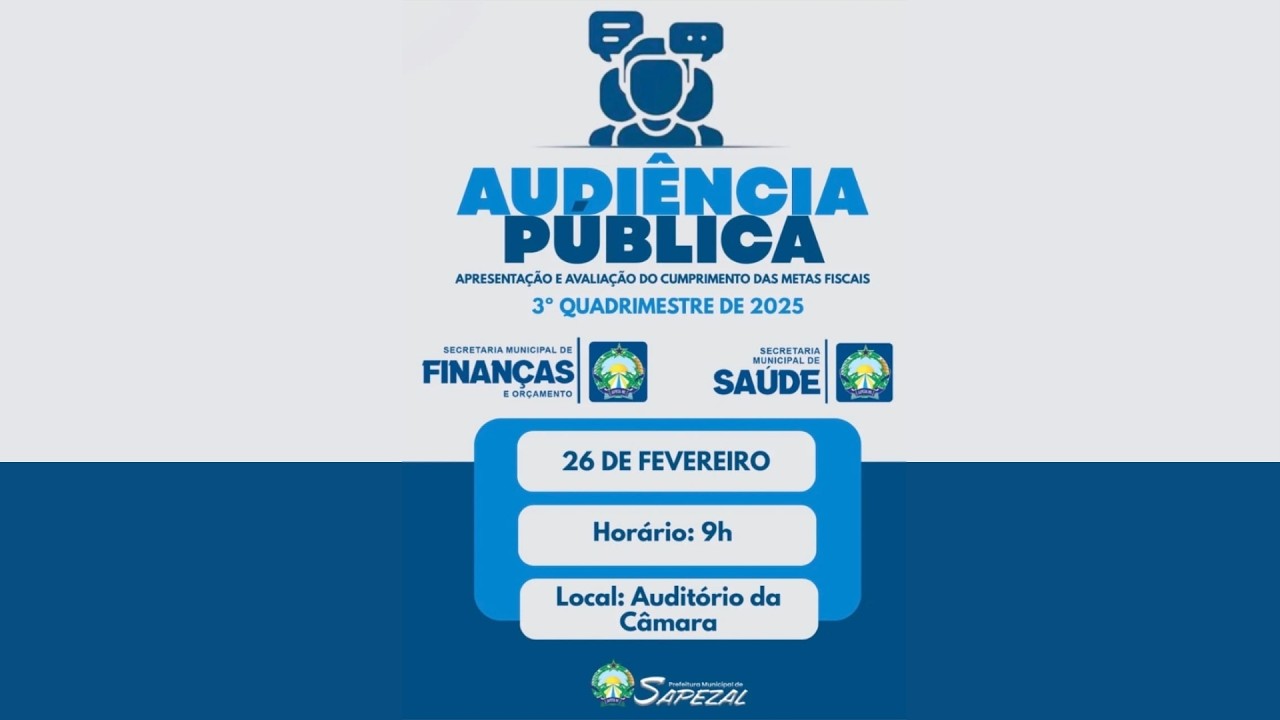 Audiência Pública - Aprensentação e Avaliação das Metas Fiscais 3 Quadrimestre de 2025