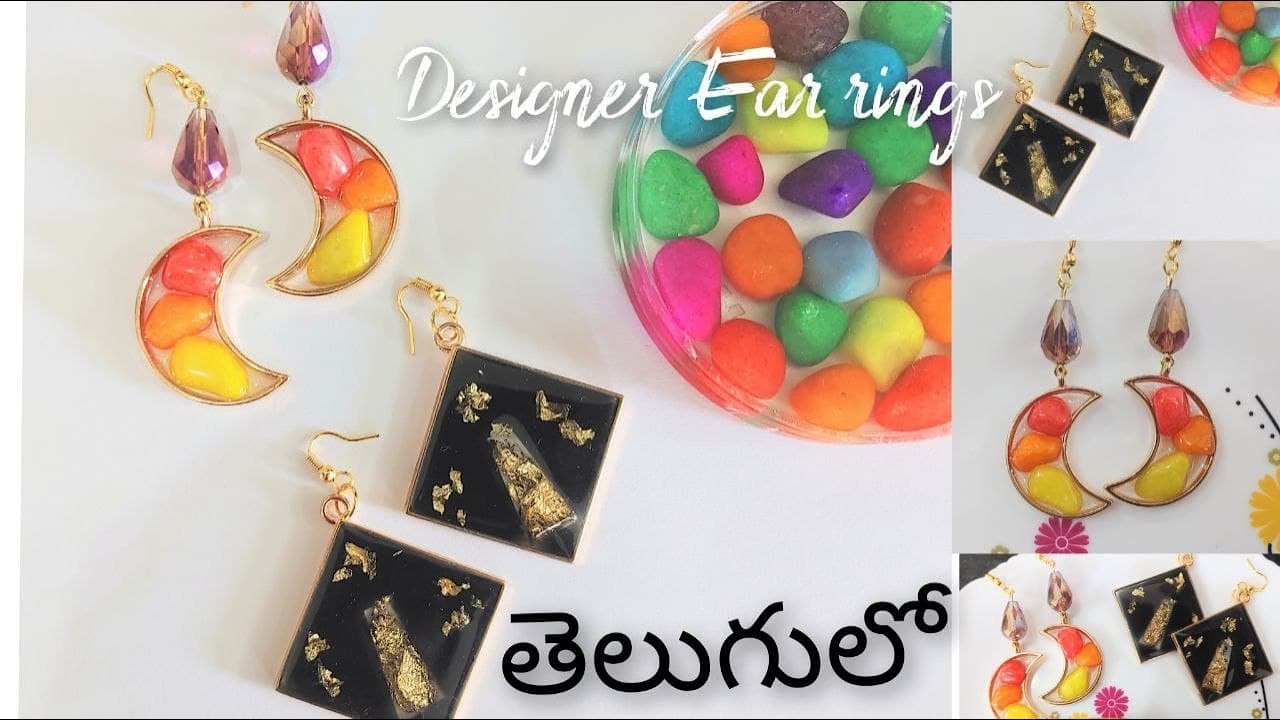 How to make Resin Ear rings//DIY Resin earrings making at home// Resin