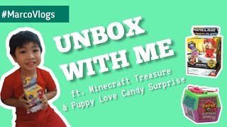 Unboxing Minecraft Treasure & Puppy Love Candy Surprise | MarcoVlogs