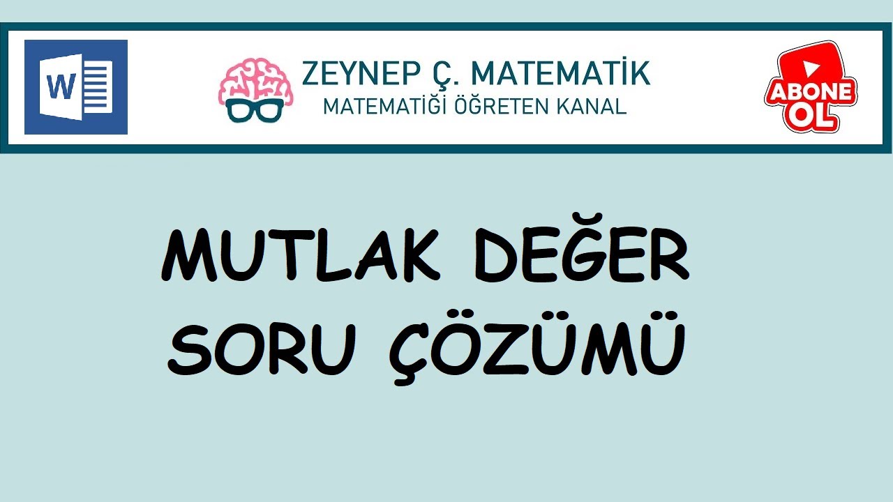 SINAV KAZANDIRAN SORULAR - MUTLAK DEĞER SORU ÇÖZÜMÜ-KPSS,TYT,ALES,DGS