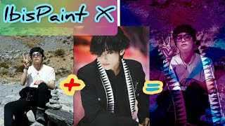Editing on ibisPaint X (hindi) | watch me Editing bts v photo | follow me on Instagram 💜💜💜 screenshot 1