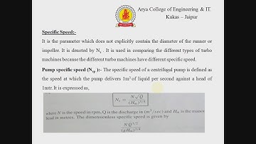 Turbomachine - Dimensional analysis applied to turbomachine L-1 By Deepak Sharma