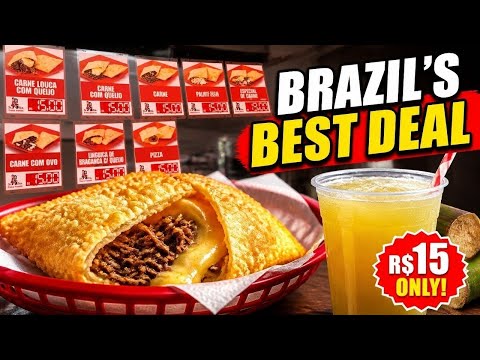 The BEST street food combo in Brazil: Pastel & Sugar cane juice!