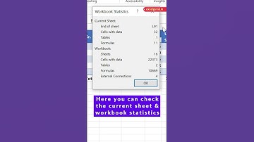 Excel Tips for Check Workbook Statistics #shorts