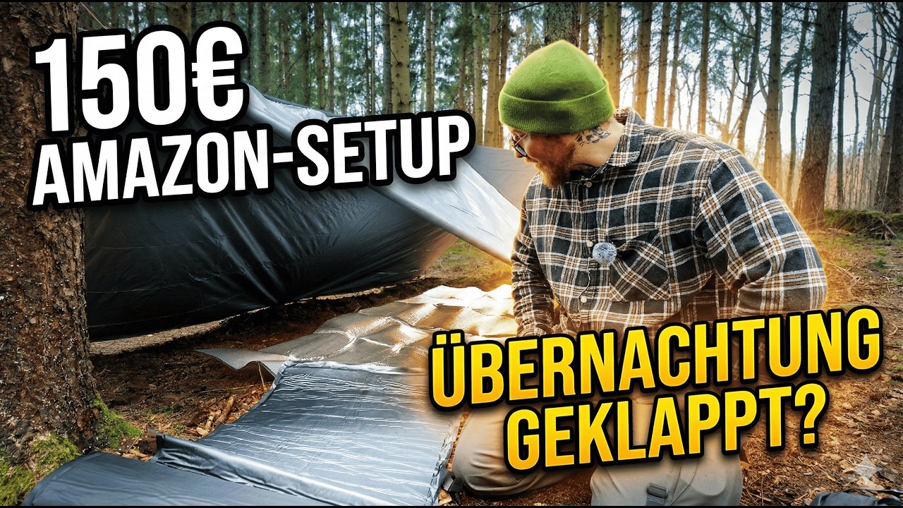 150€ Amazon Bushcraft Setup: Kann man damit wirklich übernachten? ⛺