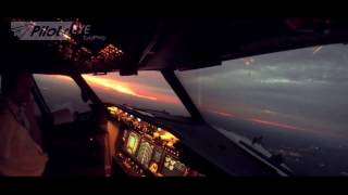 Beautiful Sunset Takeoff from inside the cockpit 737NG á´´á´°