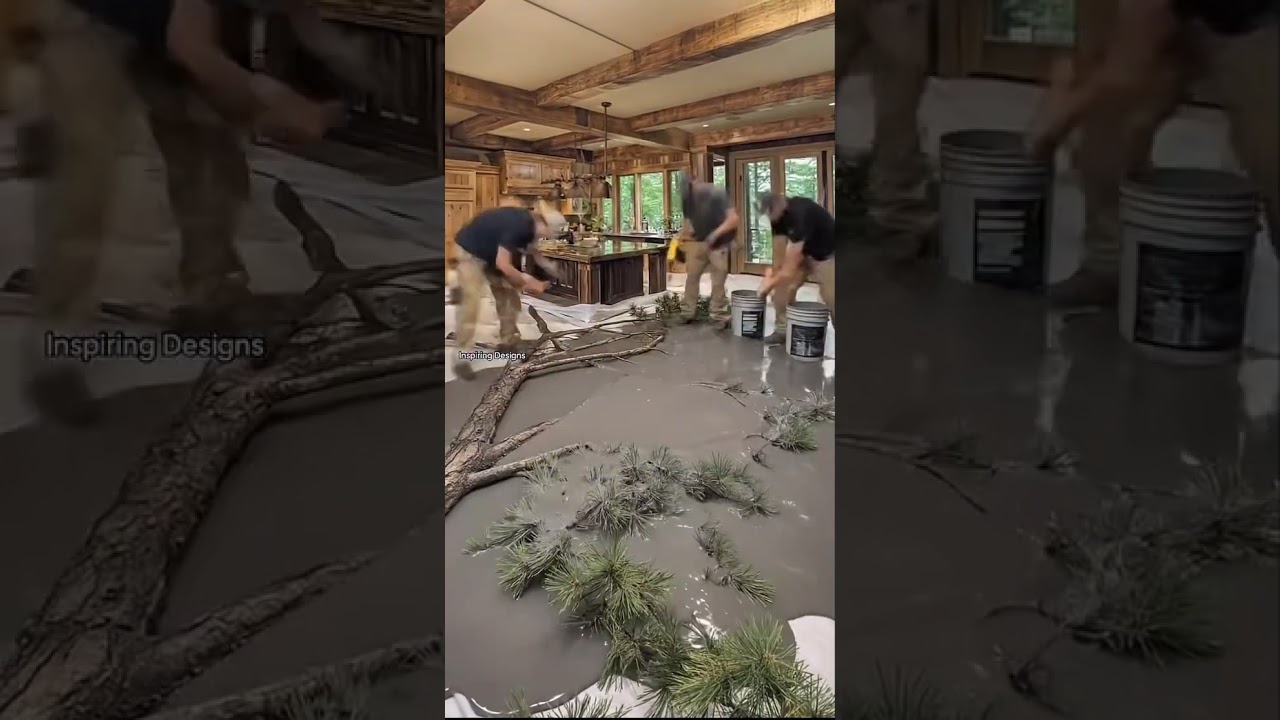 Absolutely stunning wood slab flooring!