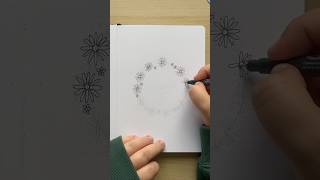 August Bullet Journal Cover Page Daisies Wreath