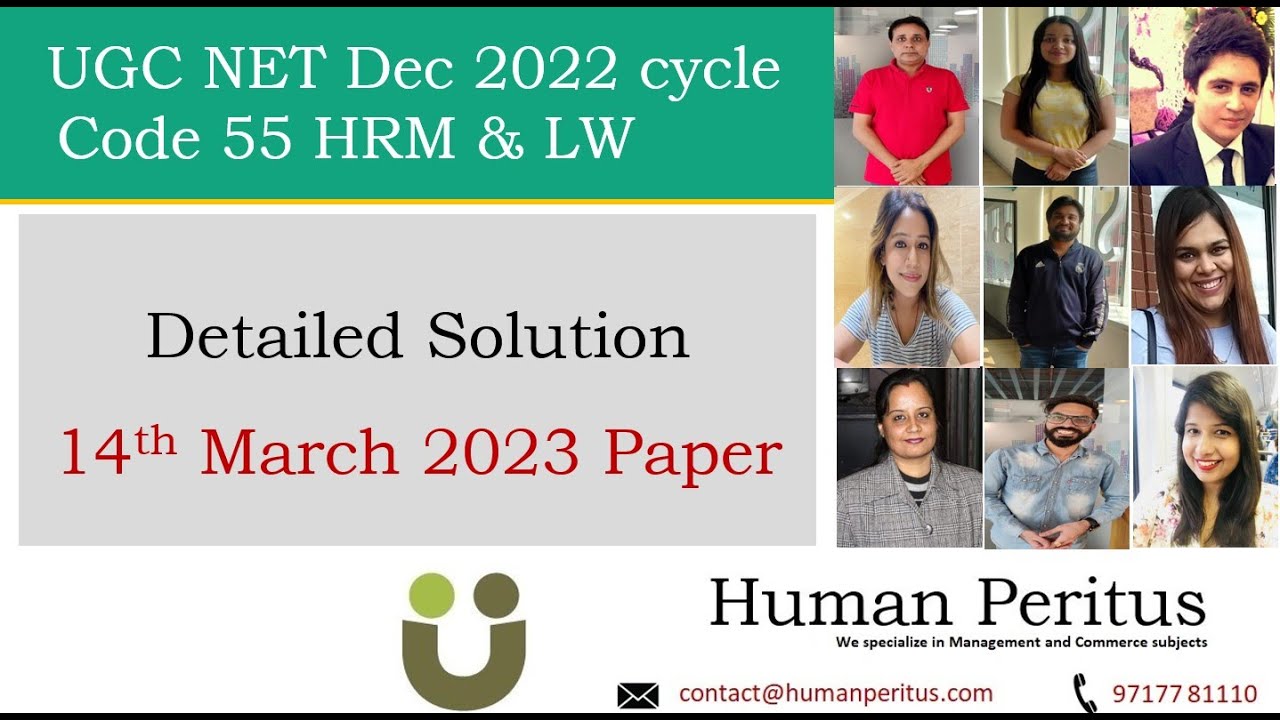 UGC NET Code 55 | Dec 2022 cycle | Detailed Solution | 14th March 2023 paper