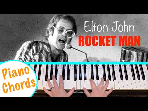 ROCKET MAN - Elton John Piano Tutorial [chords accompaniment]