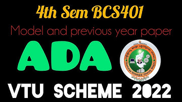 VTU 2022 Scheme BCS401 model and previous year paper #rd_creation1416