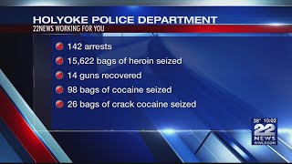 Holyoke police arrested over 140 suspects and seized more than 15K bags of heroin over the last mont