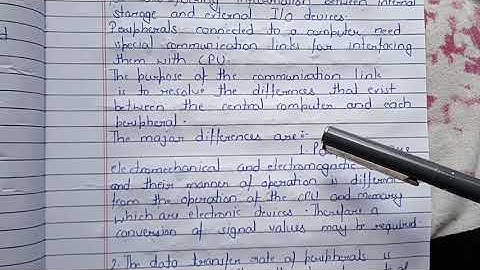 Peripherals||Input - Output Interface||Input - Output Organization