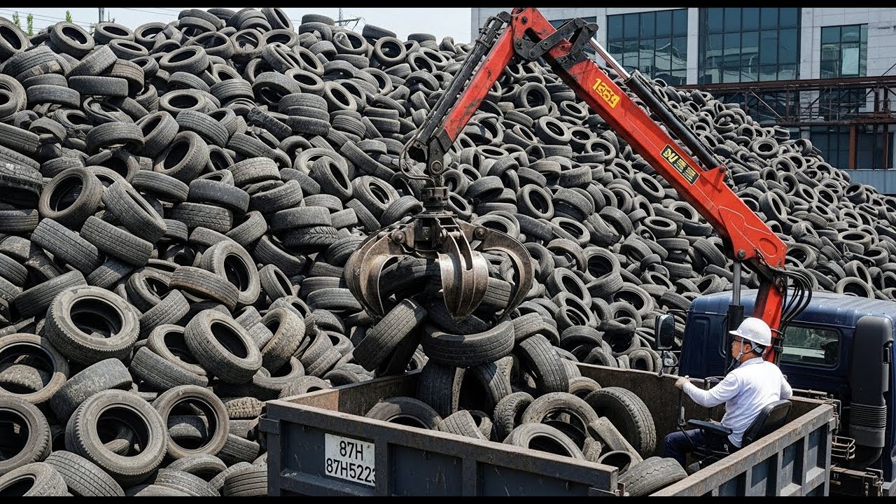 Масштабная переработка шин и металлолома. Невероятный процесс! Сборник