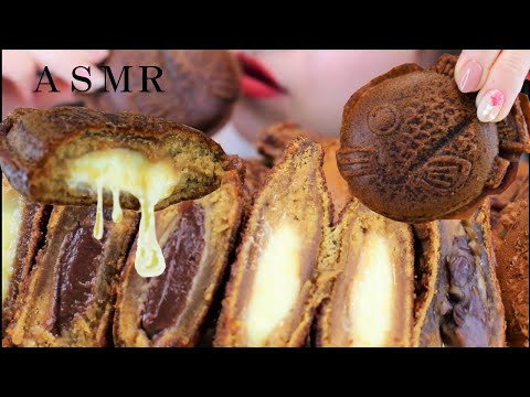 【咀嚼音/ASMR】たい焼きを焼いたり揚げたりして爆食する。お取り寄せで食品ロスなくしたい！プチ大食い/Taiyaki/붕어빵/EatingSounds/ Mukbang