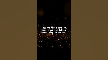 How do you mysqldump specific tables?