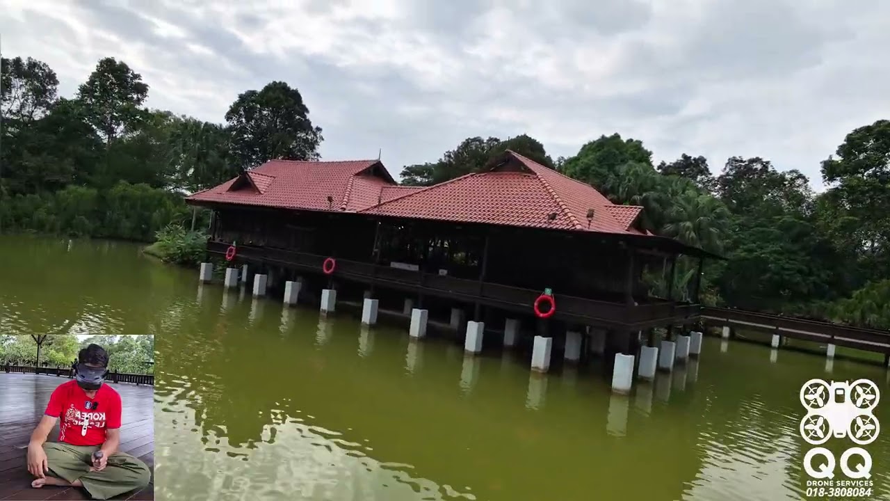 Flying  DJI Neo 2 using Goggle N3 and RC Motion controller 3 above lake water